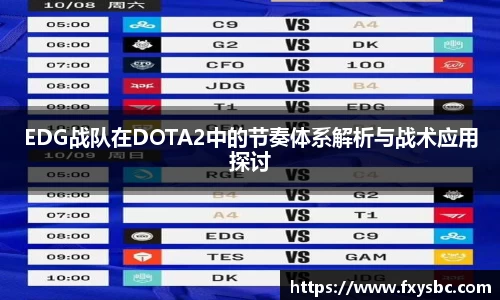 EDG战队在DOTA2中的节奏体系解析与战术应用探讨